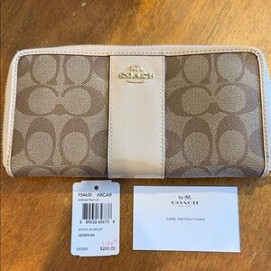 Coach Tan and Cream Signature Wallet